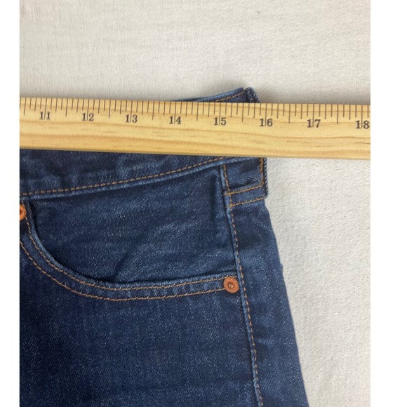 Levi Strauss Co 505 Mens Dark Wash Straight Leg Jeans W30 L34 (fits 32x33) - Picture 6 of 15